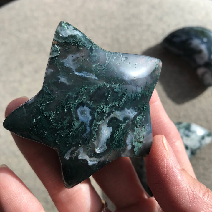 Moss Agate Star/Moon