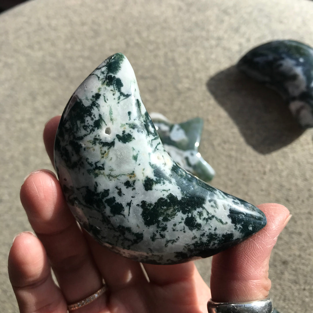 Moss Agate Star/Moon