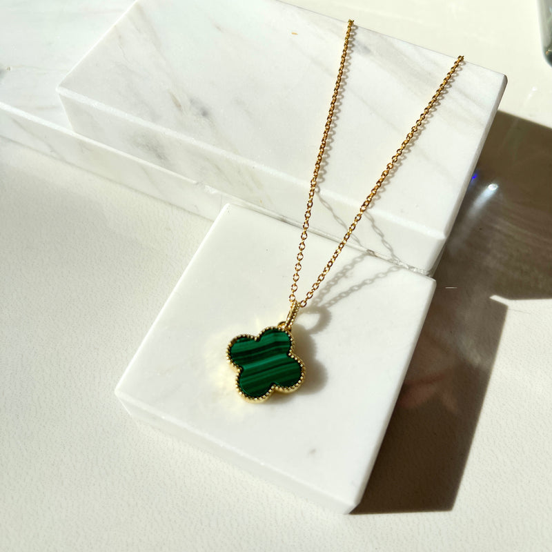 Green Malachite Clover Necklace – Oriana Lamarca LLC