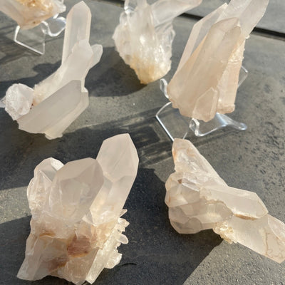 Pink Tinted Clear Quartz Cluster