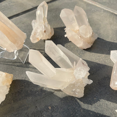 Pink Tinted Clear Quartz Cluster