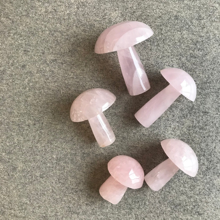 Rose Quartz Mushroom Carving