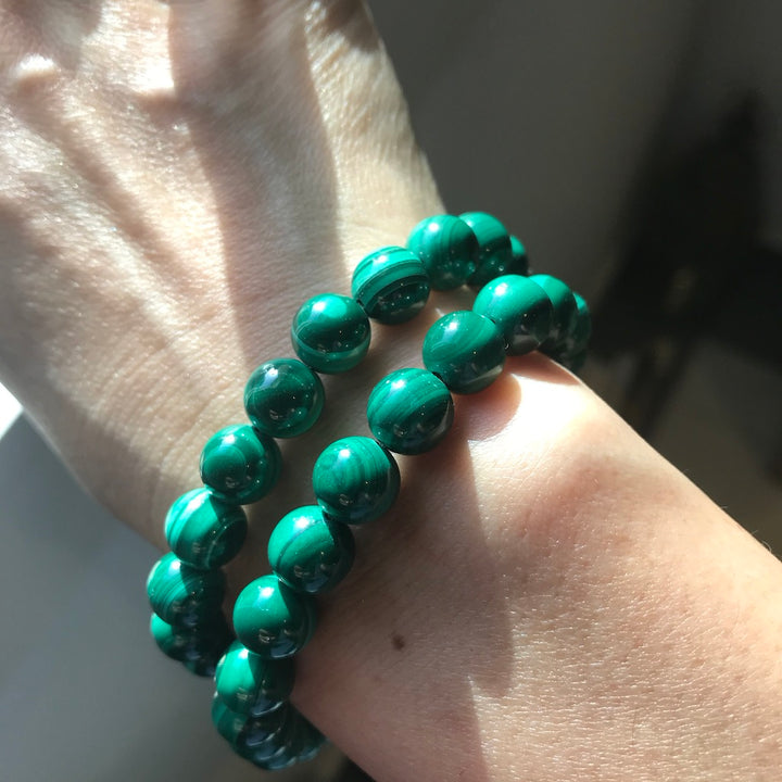 Malachite Round Beaded Bracelet