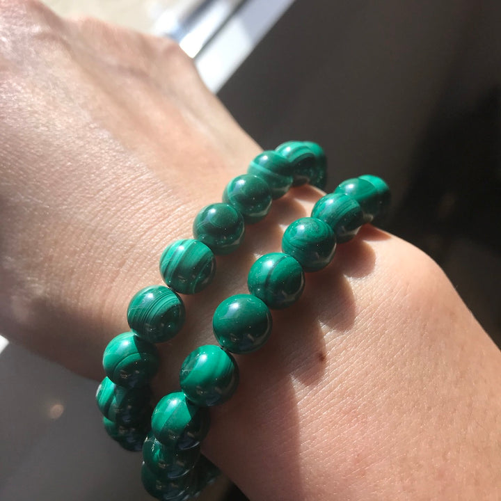 Malachite Round Beaded Bracelet