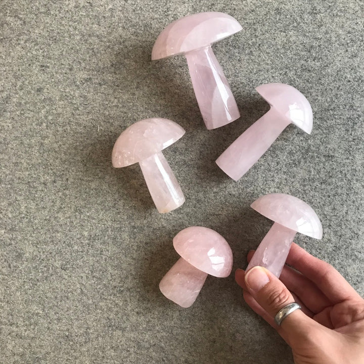 Rose Quartz Mushroom Carving