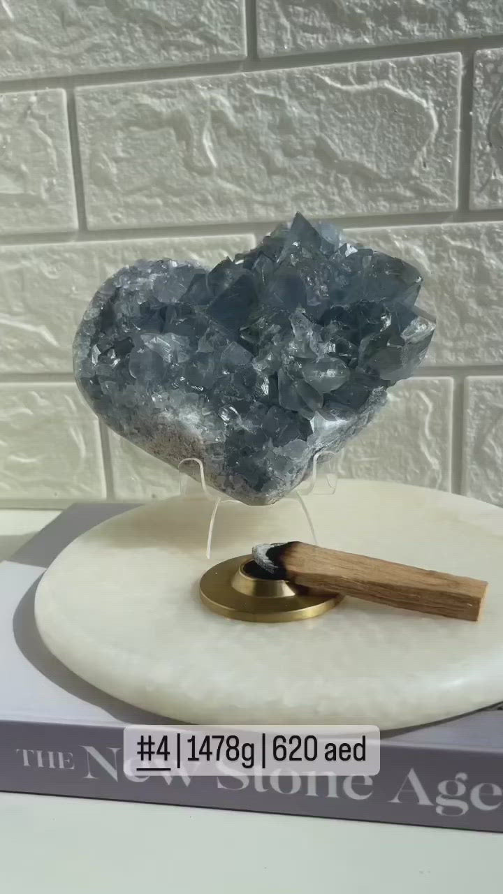 Celestite Heart Cluster