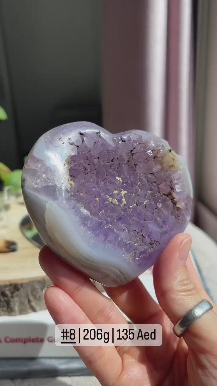 Amethyst Agate Heart