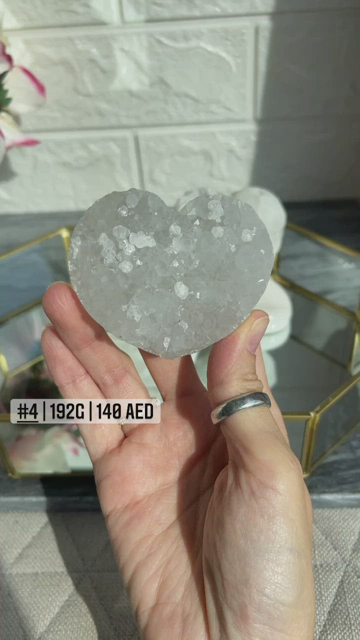 Apophyllite with Zeolite Heart clusters