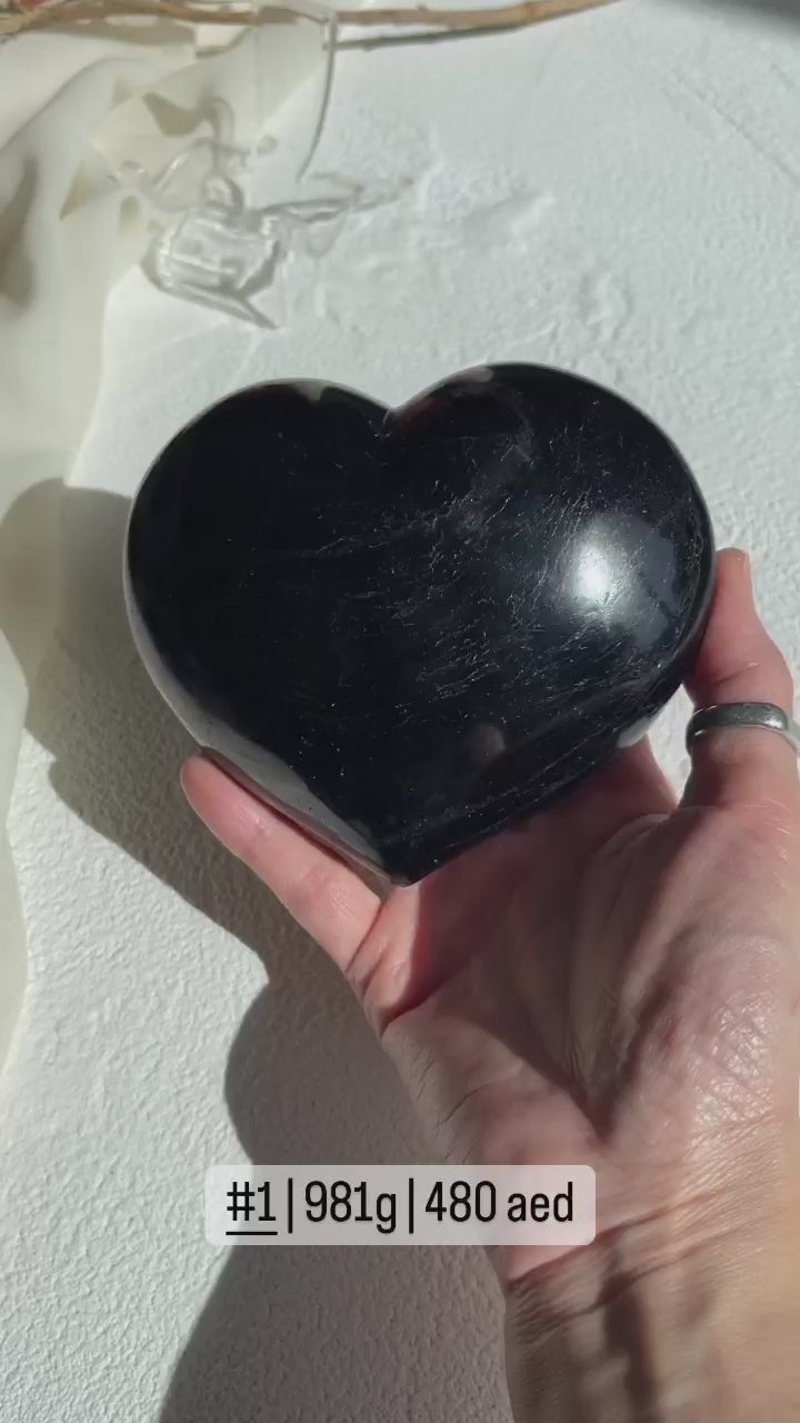 Black Tourmaline Heart