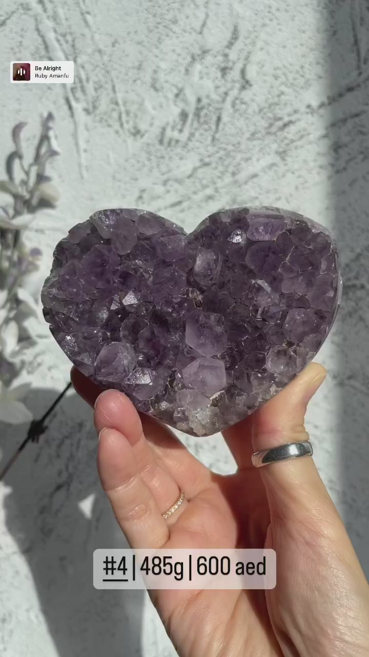 Large Amethyst hearts