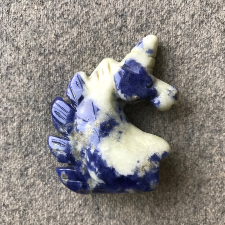 Blue & white sodalite unicorn