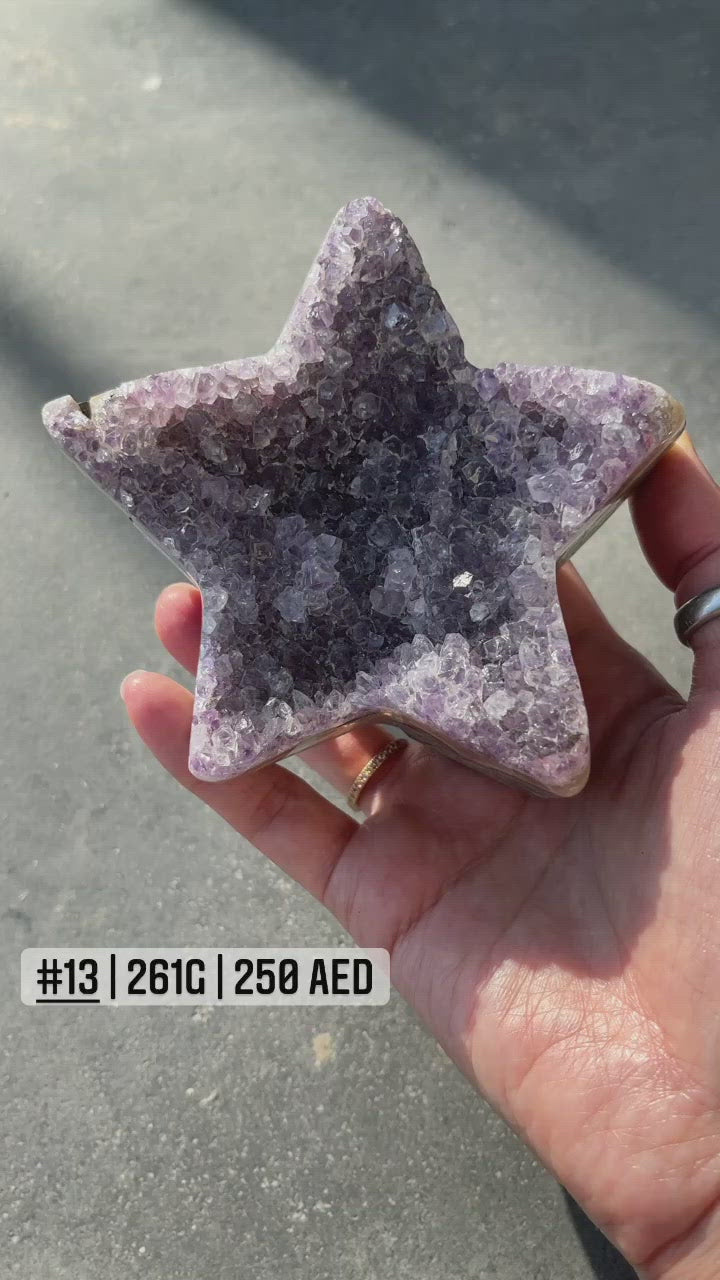 Amethyst Clusters in Moon & Star Shape