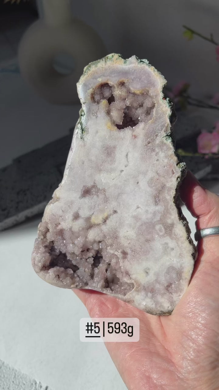 Pink Amethyst Cluster & Slab