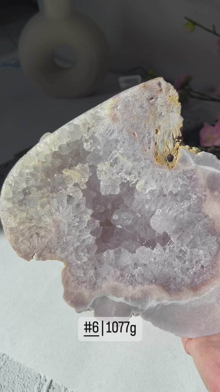 Pink Amethyst Cluster & Slab