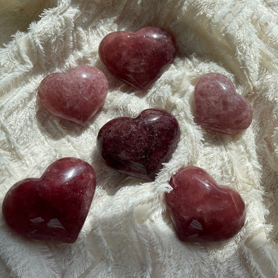 Red juicy strawberry quartz heart