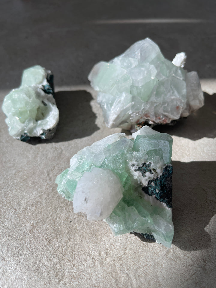 Green Apophyllite clusters