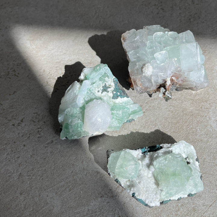 Green Apophyllite clusters