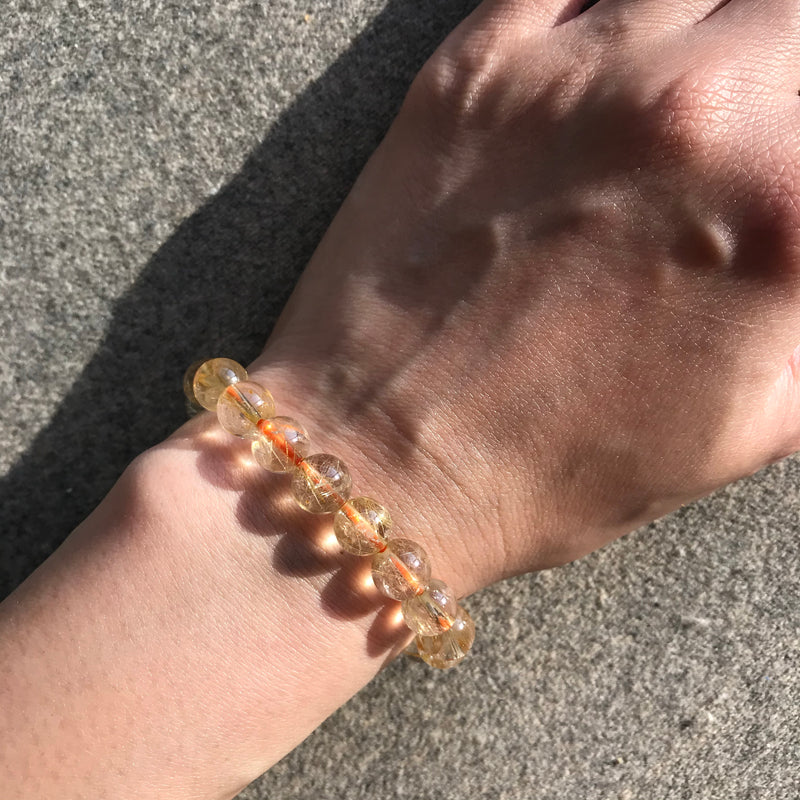 Golden Rutilated Quartz Beaded Bracelet