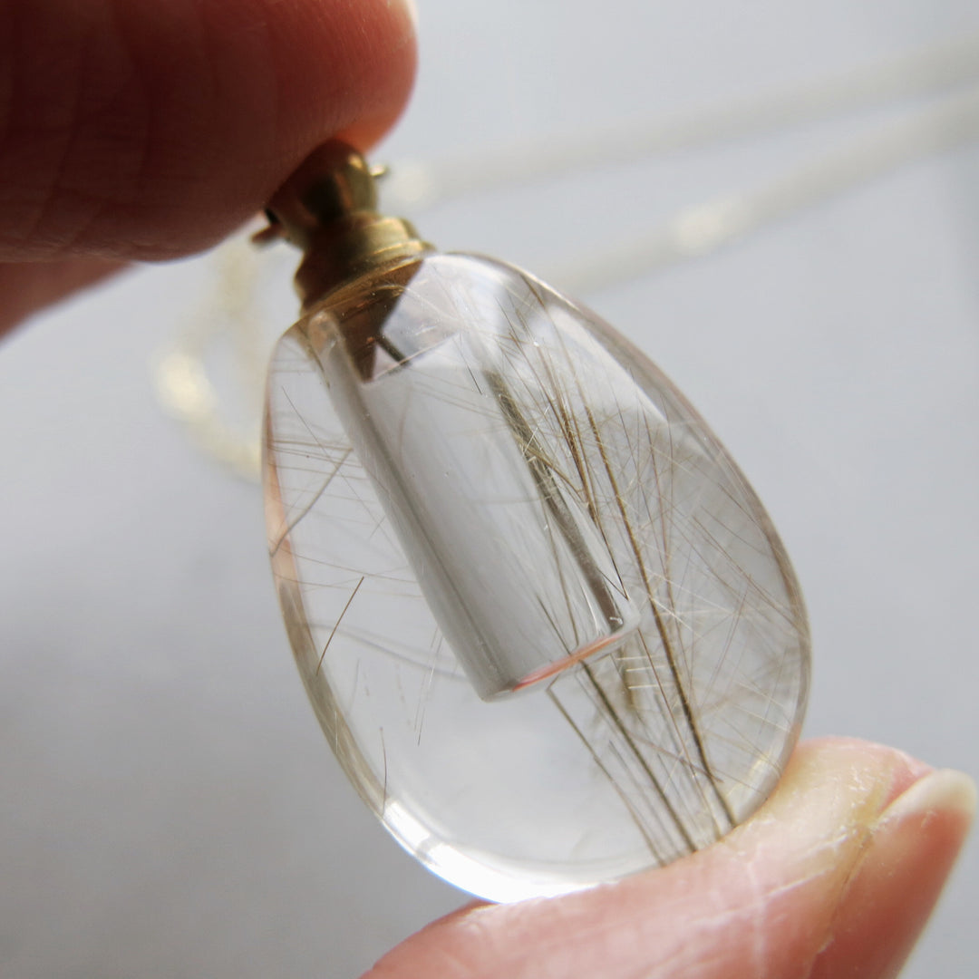 Crystal Perfume bottle - Rutilated Quartz