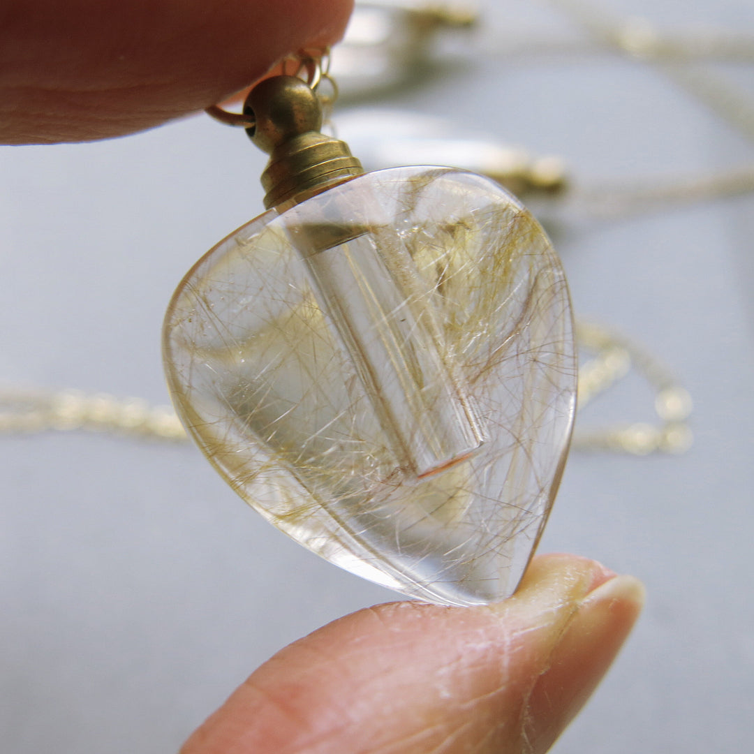 Crystal Perfume bottle - Rutilated Quartz